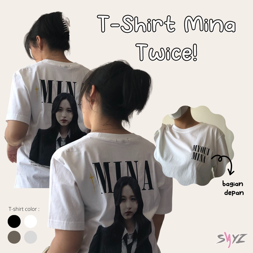 Blusa Casual Kpop Mina Fã Coreana Camiseta Estilo Idol Grupo Feminino Camisa Algodão Avulsa Unissex