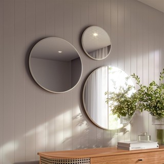 Espelhos Kit 3 Painéis Espelhados Redondos Decorativos Basic ES15 Off White - Dalla Costa em Oferta na Shopee
