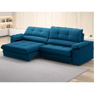 Sofá com Carregador USB Retrátil Reclinável Monaco 2,90m Velosuede Royal - NETSOFAS em Oferta na Shopee