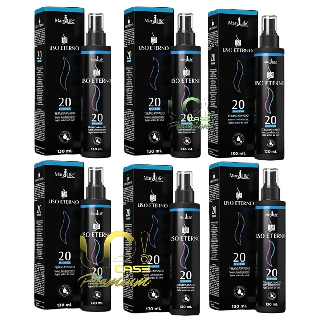 Kit 6 Uso Eterno ( Liso Eterno ) Finalizador 20 Benefícios 130ml - Mary Life em Oferta na Shopee
