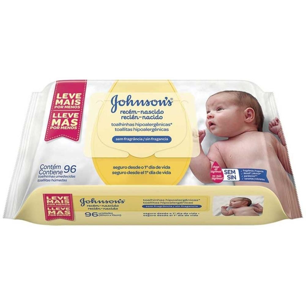 Lencos Umedecidos Johnson's Baby Recem Nascido 96 Unidades em Oferta na Shopee