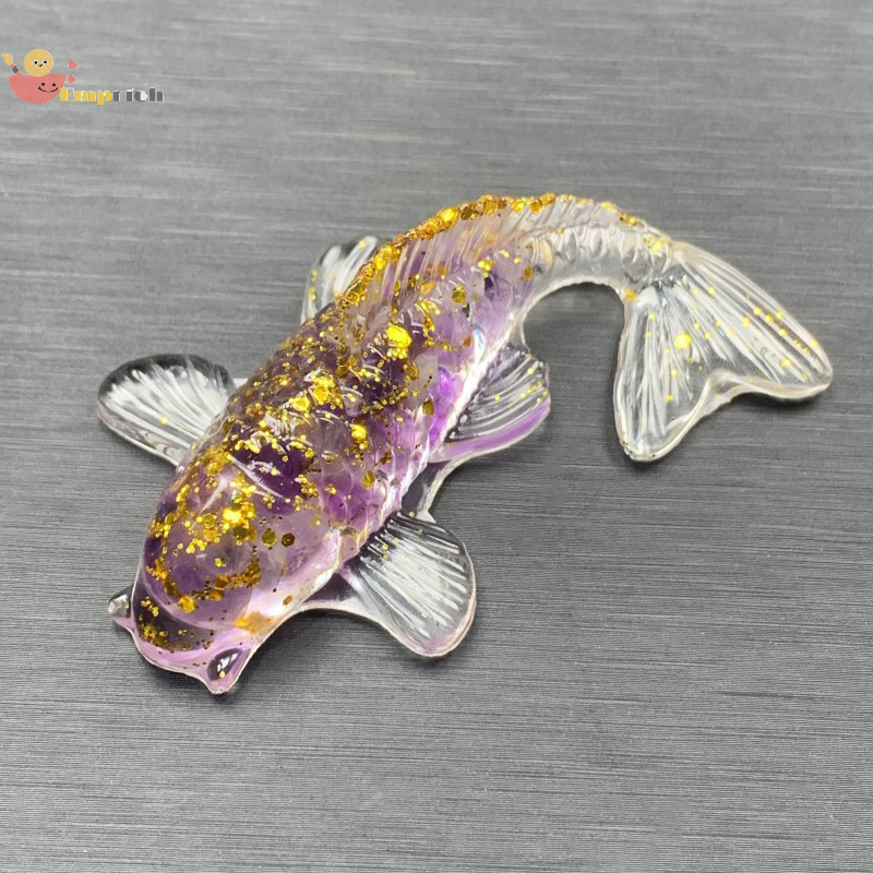 EMCH > Pedra De Cristal Cascalho Sorte Koi Peixe Estatueta Resina Fantasia Carpa Estátua Decoração Para Casa Ornamento M — imagem 2 de 2