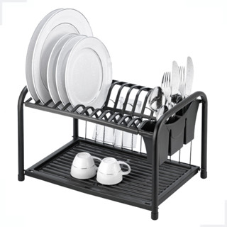 Escorredor Organizador Louça Pia Cozinha Bancada Duplo Pratos Talheres Copos Compacto Preto Arthi em Oferta na Shopee