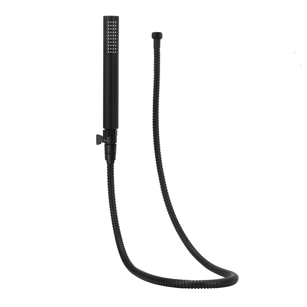 Ducha Manual Black/Preto Mangueira Inox Botão Abre Fecha