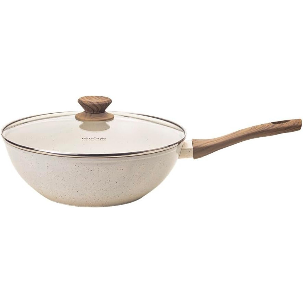 Wok com Tampa Style Cook Mármol 28cm Indução Alumínio com Revestimento em Cerâmica Mimo Style
