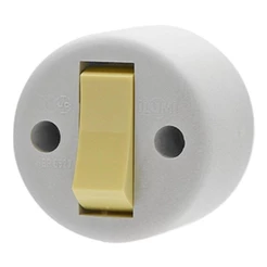 Interruptor Ilumi 1 Tecla Simples Sobrepor Externo Redondo Cinza 6A Embalagem com 10 Unidades