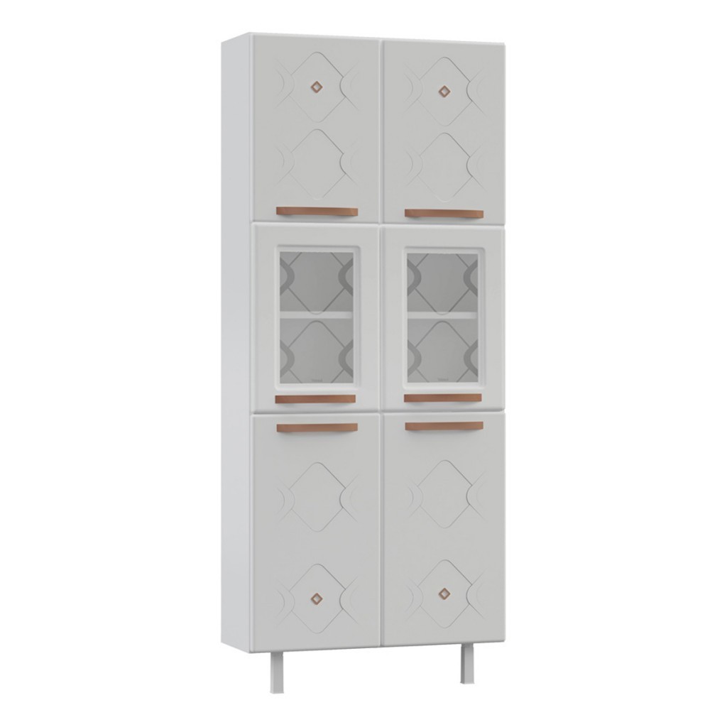 Paneleiros em Aço Mirage New 6 Portas 5 Prateleiras com Vidro em Oferta na Shopee