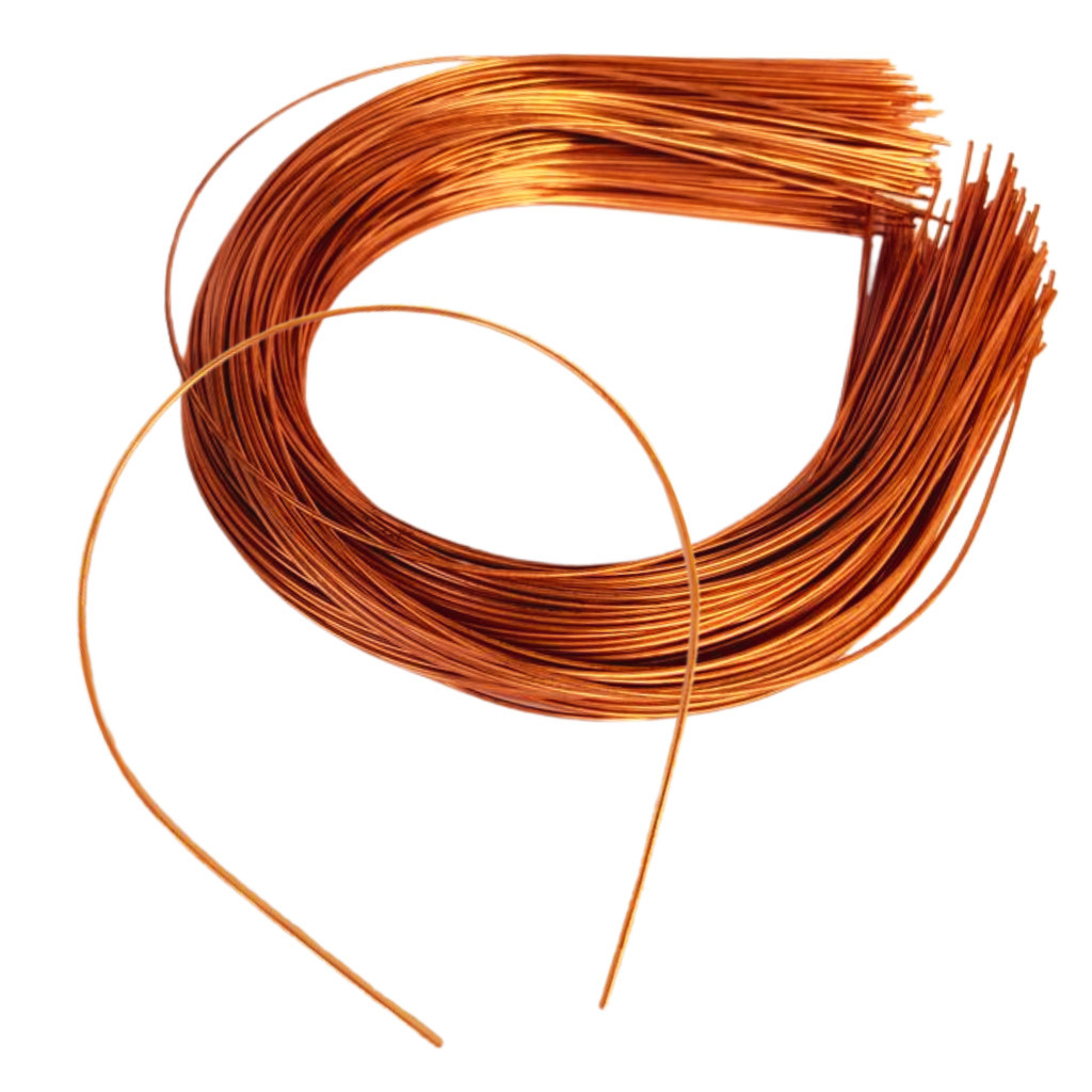03 Tiara Arco Base Arame Metal Cobre Fina 1mm Pérola