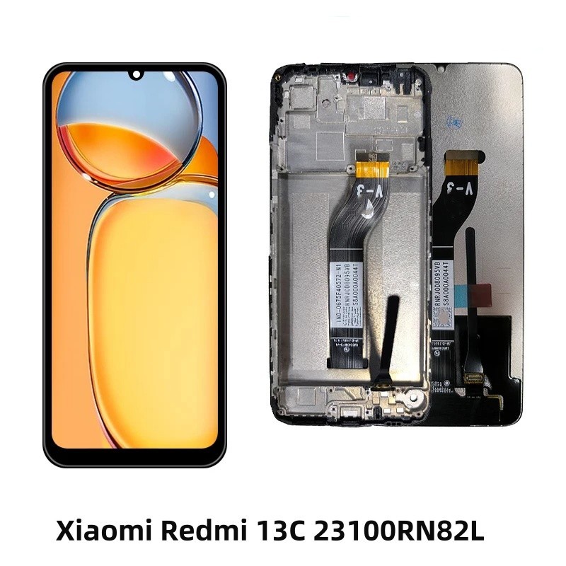 6.74" Nacional Tela Para Xiaomi Redmi 13C Compativel 23100RN82L Frontal Display Touch Lcd Com Aro