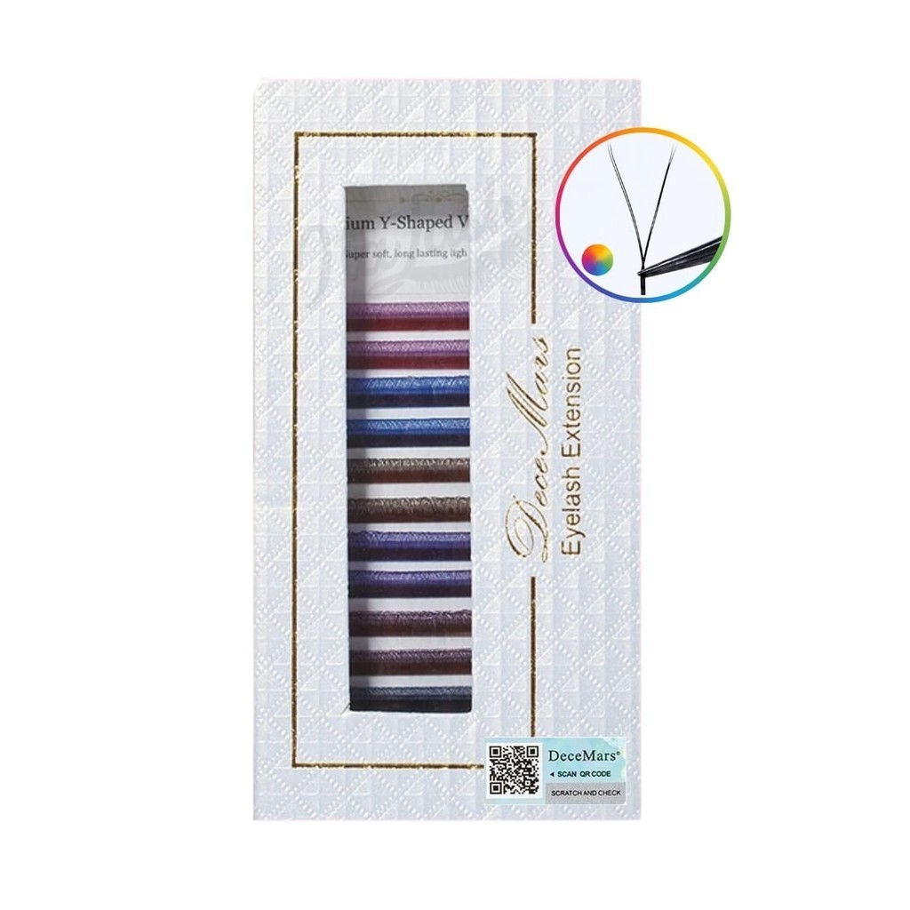 Cílios Coloridos Decemars Y Shape Volume Brasileiro em Oferta na Shopee