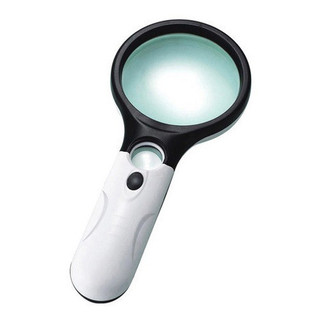 Lupa Iluminada De Vidro Com Luz Led Com 3x 45x De Altura