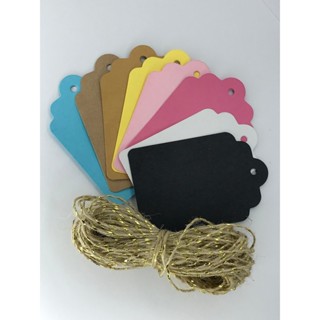 100 Und Tags Varias Cores !!! Acompanha Cordão Juta Sisal em Oferta na Shopee