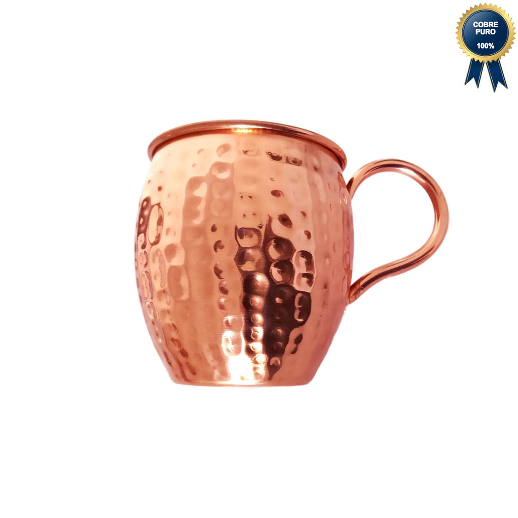 Caneca Barril Cobre Martelada Moscow Mule 500ml