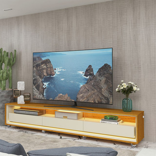 Rack para TV com LED Rodízios Requinte 260 Naturale Off White - Gelius em Oferta na Shopee
