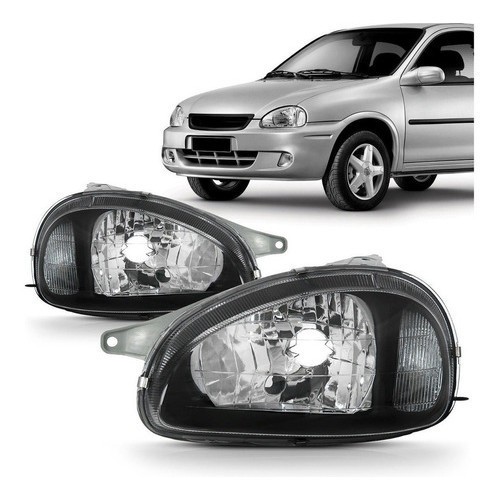 FAROL DIANTEIRO MOLDURA PRETA CORSA 2001 A 2010 LADO ESQUERDO OU DIREITO
