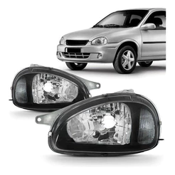FAROL DIANTEIRO MOLDURA PRETA CORSA 2001 A 2010 LADO ESQUERDO OU DIREITO