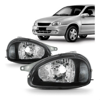 FAROL DIANTEIRO MOLDURA PRETA CORSA 2001 A 2010 LADO ESQUERDO OU DIREITO em Oferta na Shopee