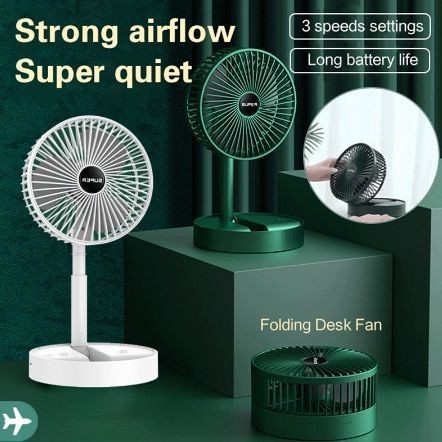 Ventilador Mini  De Mesa Portátil Retrátil Dobrável USB Recarregável Sem Fio