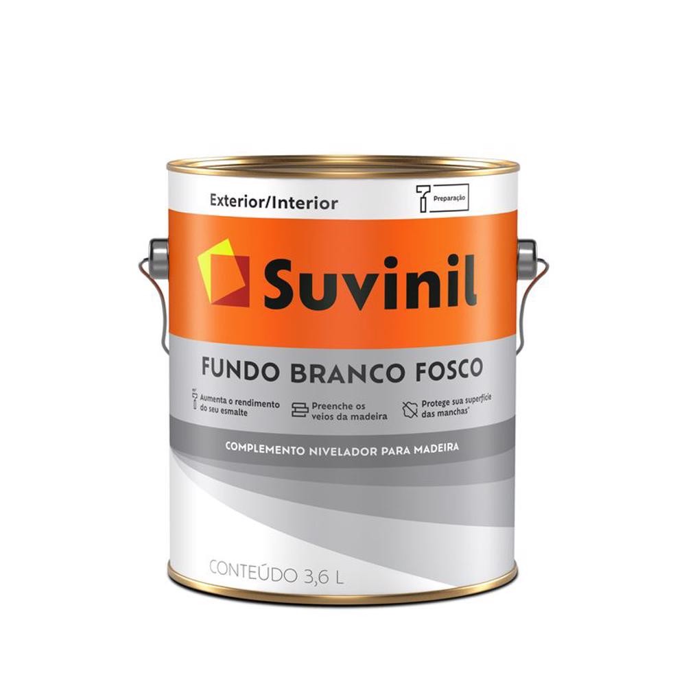 Fundo Branco Fosco Nivelador Madeira 3,6L Suvinil
