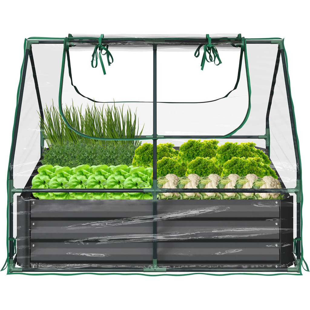 Horta Metálica com Toldo de Proteção 90x180cm Preto