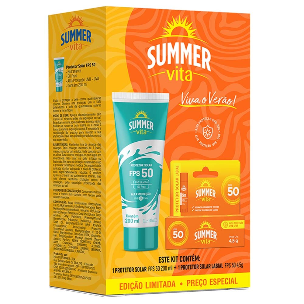 Kit Protetor Solar Summer FPS 50 + Protetor Labial - Beauty