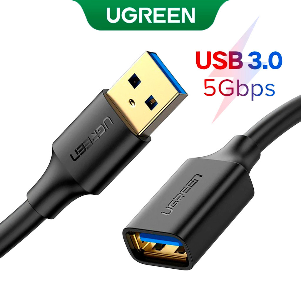 UGREEN Cabo Extensor Usb 3.0 Macho/Fêmea 3 Metros Preto
