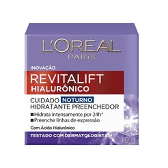 Creme Hidratante Facial Anti-idade L'Oréal Paris Revitalift Hialurônico Noturno 49g