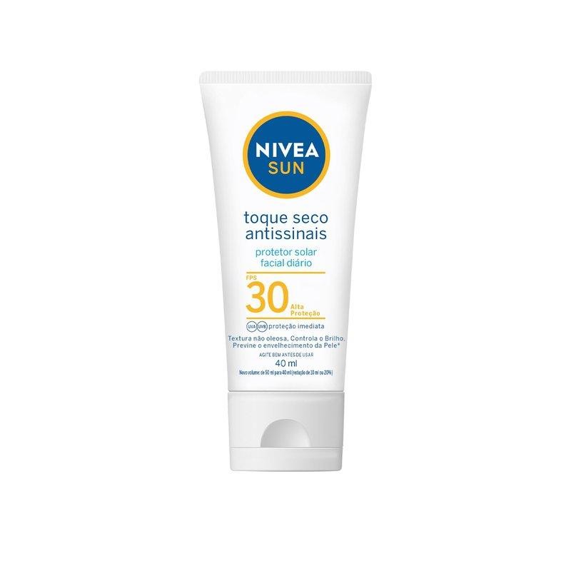 Protetor Solar Facial Nivea Sun Toque Seco Antissinais FPS30 40ml em Oferta na Shopee