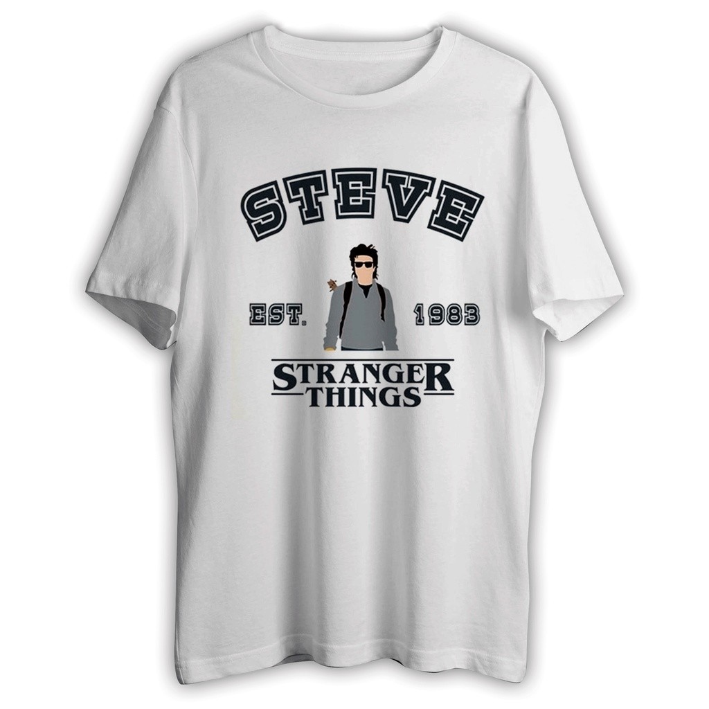 Camiseta Algodão Unissex Tshirt Steve Harrington Stranger Things Est 1983-MAYC. ref007 Ds