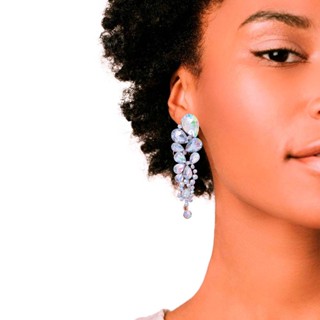 Brinco de Pressão Festa Feminino Strass Delicado Sobreposto em Oferta na Shopee