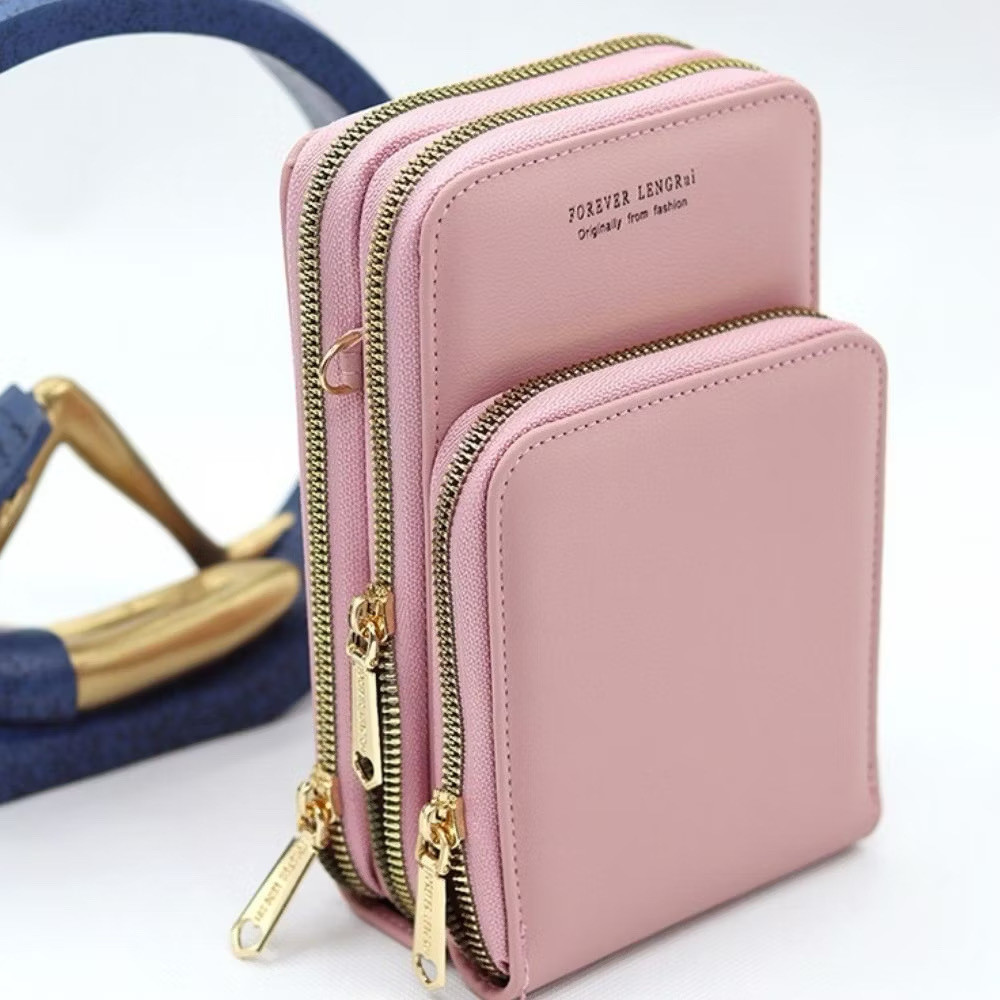 Bolsa feminina porta celular com 3 divisorias transverasal mini bag fang