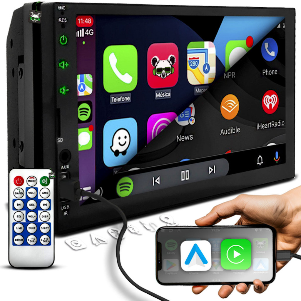 Multimídia Universal 7 Polegadas Mp5 2 Din C/ Android Auto Carplay em Oferta na Shopee