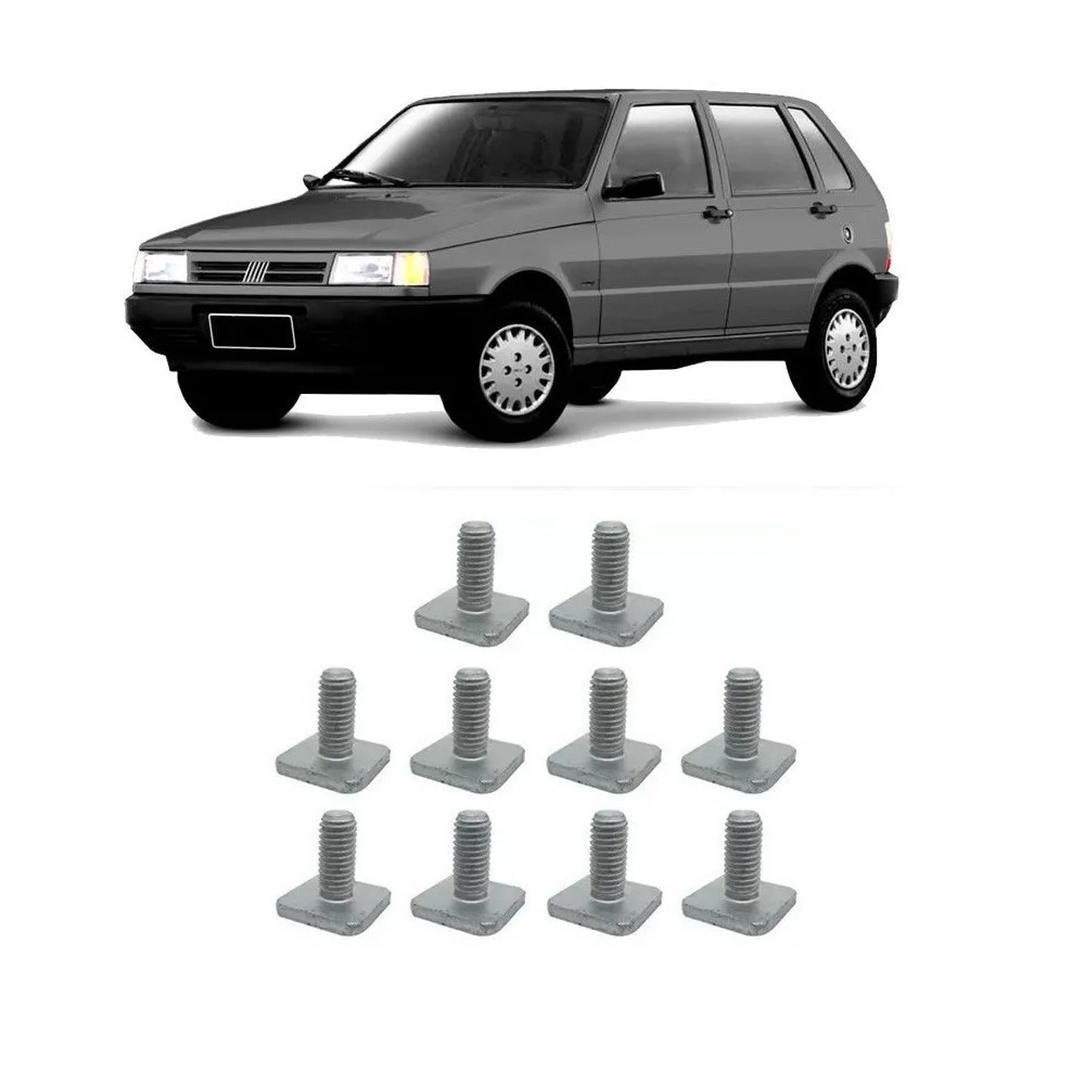 Kit 10 Parafusos Para-choque Fiat Uno 83 90 93 00 03 10 13