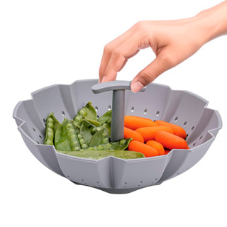 Cesto para Cozimento a Vapor em Silicone vaporeira Cozinha em Oferta na Shopee