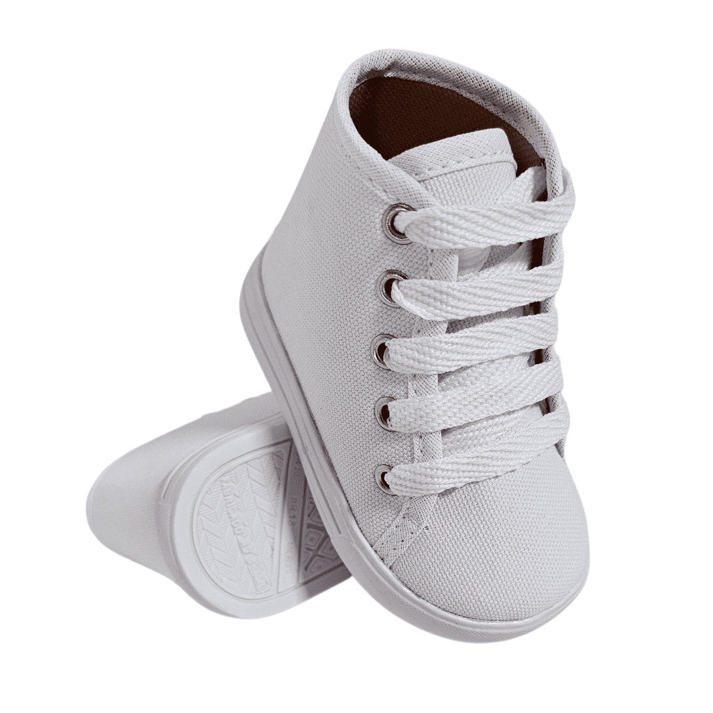 Tenis Cano Alto Infantil Unissex Liso Casual e Estiloso Look para Ocasiao Perfeita