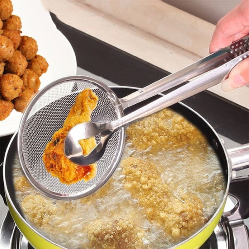 Escumadeira De Frituras De Inox Com Pegador 28cm