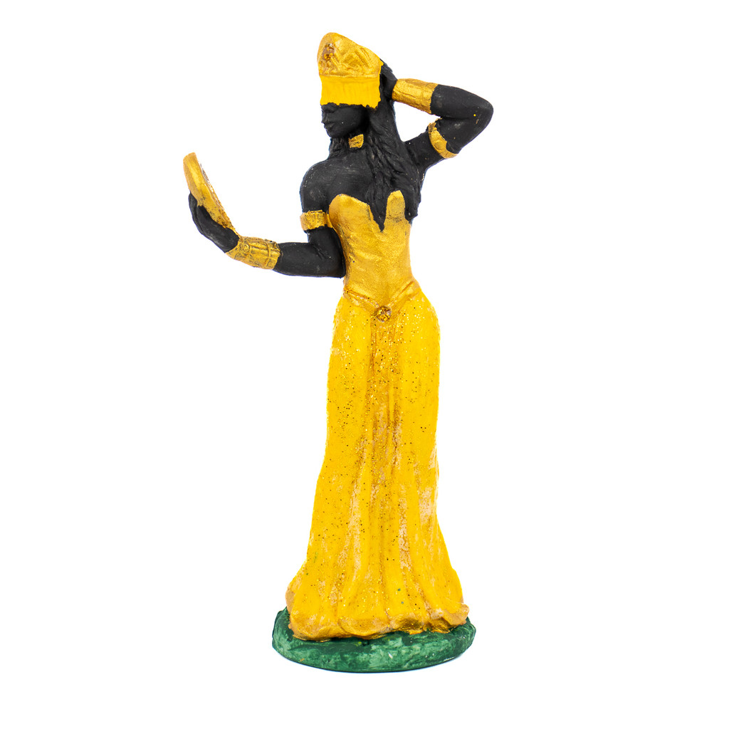 Escultura Orixá Oxum Amarela 13,50 cm em Resina
