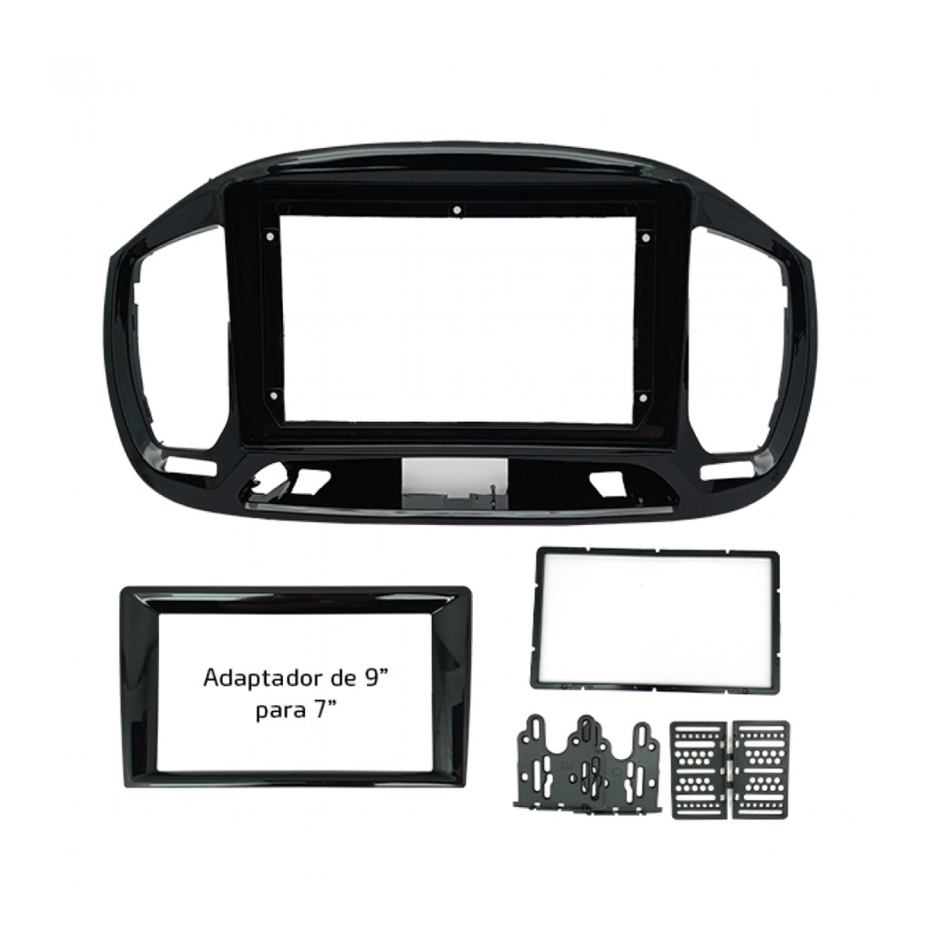 5954 MOLDURA 9" COM ADAPTADOR 7" UNO 2015/2021 BLACK PIANO - FIAMON