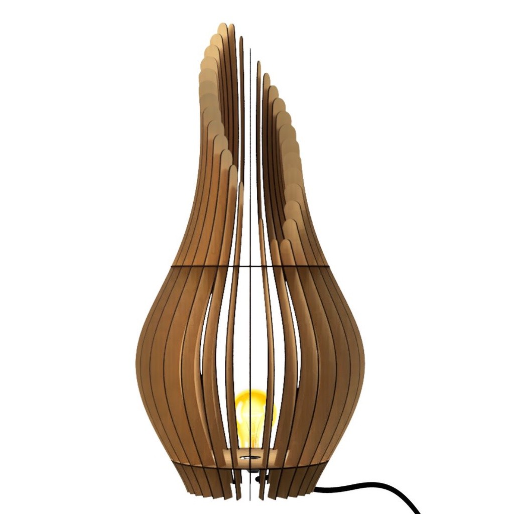 Abajur Grande de Chão ANDROMEDA MDF Luminária - DECORAÇÃO LUMINÁRIA