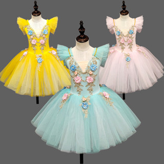 2025 novo estilo vestido de balé infantil para meninas Pettiskirt traje de desempenho flor infantil vestido de princesa em Oferta na Shopee