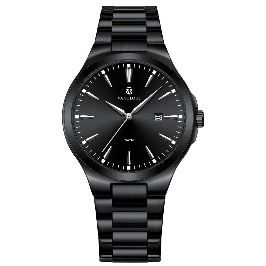 Relógios Masculinos De Pulso Clássico Social Esporte Fino Preto Prateado Dourado Azul Vanglore 40 mm