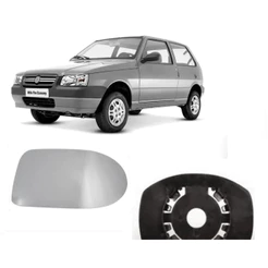 Lente Espelho C/ Base Retrovisor Uno 11 12 13 14 15 Economy