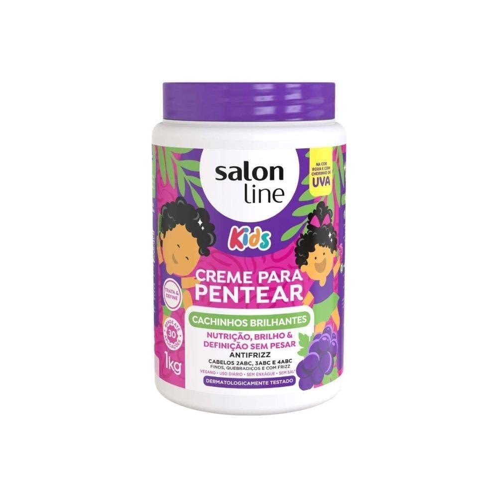 Creme de Pentear Salon Line Kids Cachinhos Brilhantes 1kg em Oferta na Shopee