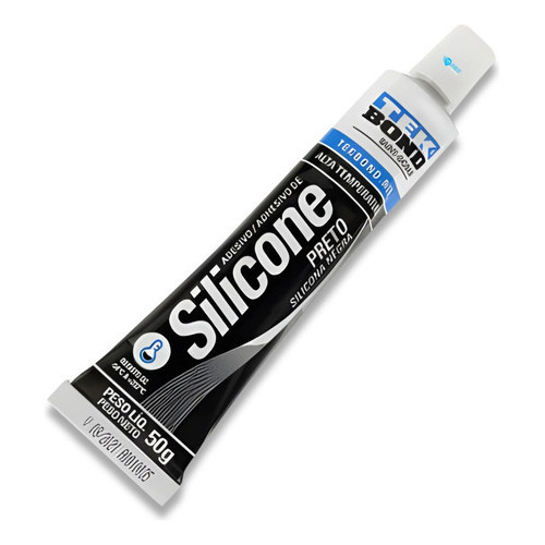 Cola Silicone Acético Alta Temperatura Preto 50g Tekbond · foto 2