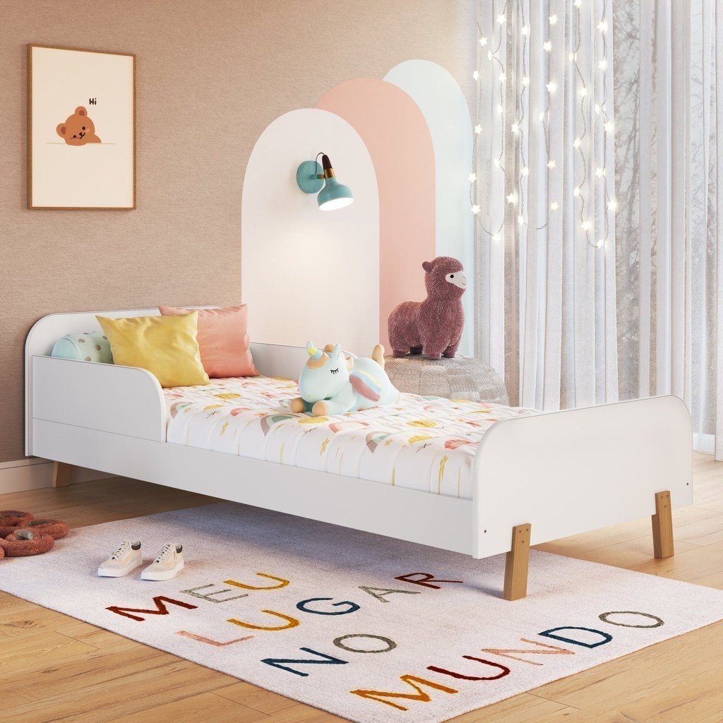 Cama Solteiro Infantil Montessoriana Ca050 Branca em Oferta na Shopee