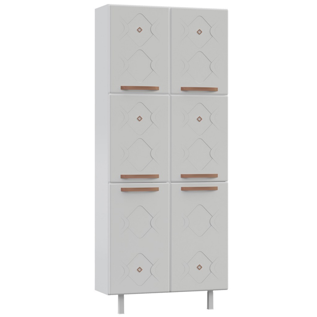 Paneleiros em Aço Mirage New 6 Portas 5 Prateleiras Branco - Telasul em Oferta na Shopee
