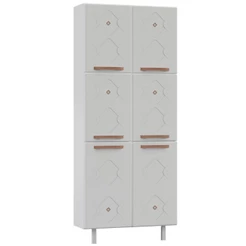 Paneleiros em Aço Mirage New 6 Portas 5 Prateleiras Branco - Telasul
