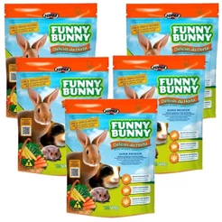 Ração Para Coelhos, Hamster e Porquinhos da India Funny Bunny Delicias da Horta 500g Kit 5 Un