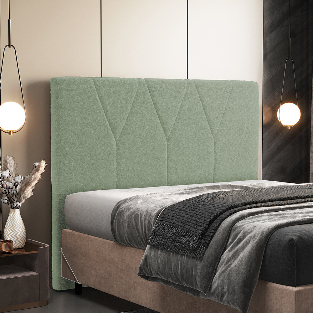 Cabeceira Cama Box Casal 140 cm Aurora W01 Bouclê Oliva - Lyam Decor