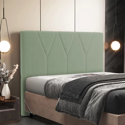 Cabeceira Cama Box Casal 140 cm Aurora W01 Bouclê Oliva - Lyam Decor